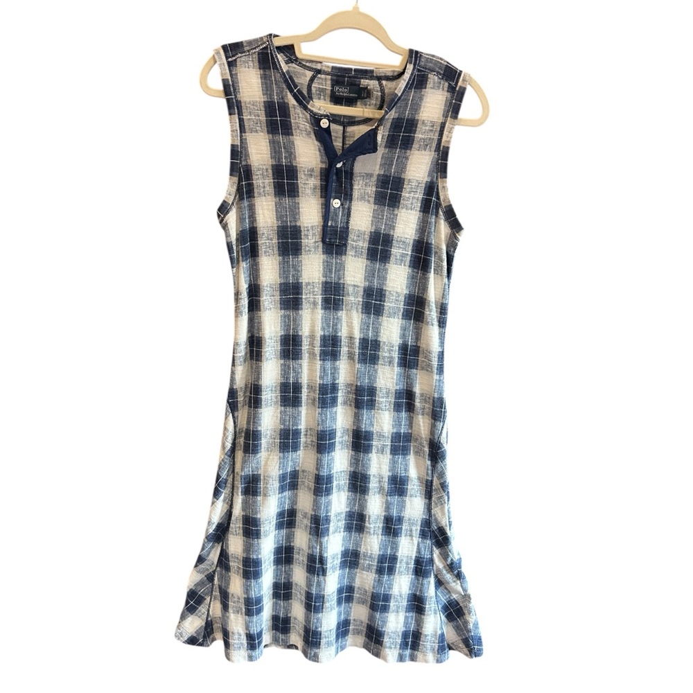 POLO Ralph Lauren Buffalo Plaid Cotton Henley‎ Dress L - Picture 5 of 13